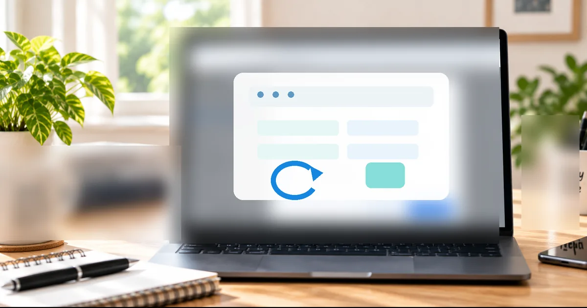 Google Chromeのキャッシュ削除をイメージしたパソコン