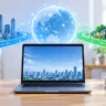 IPv4とIPv6の違いをイメージしたネットワーク機器とパソコン