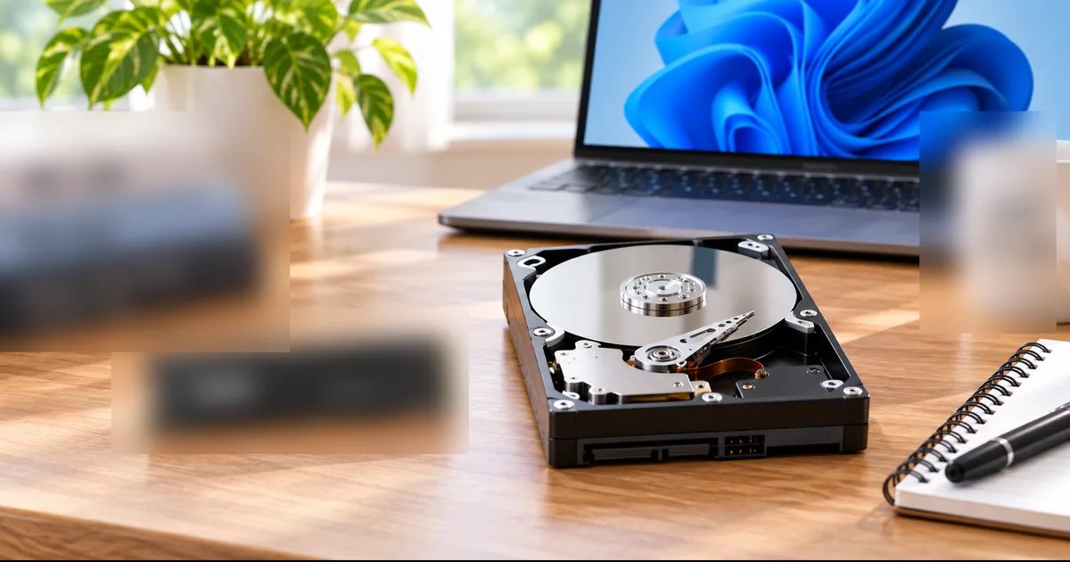SSDとHDDの違いをイメージしたストレージ機器