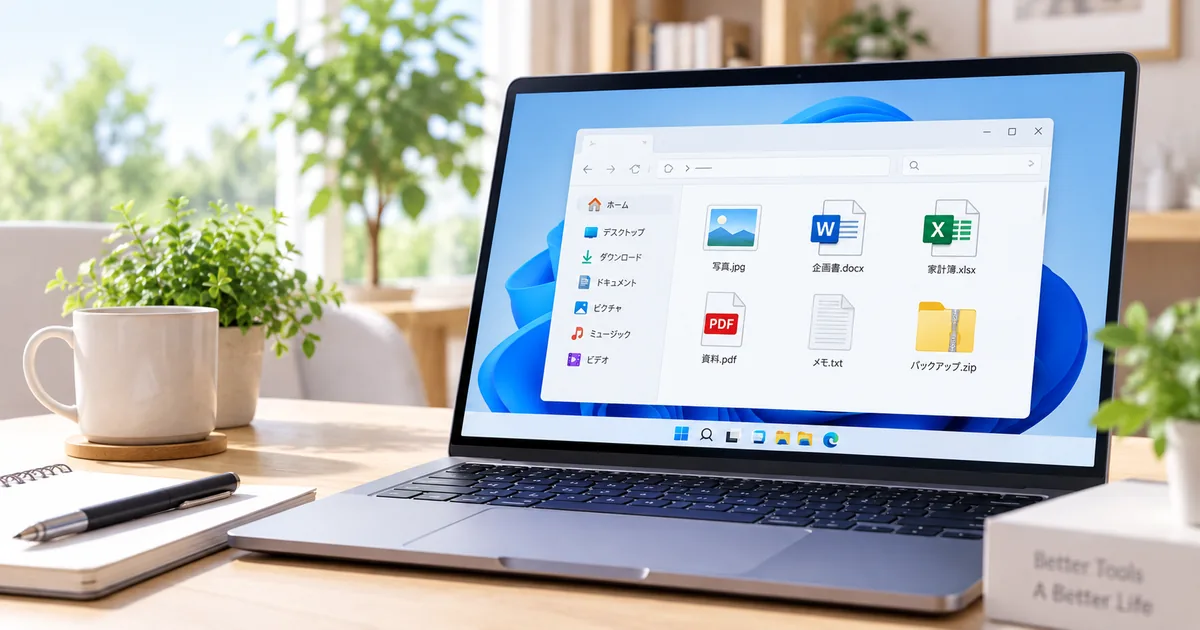 Windows 11の右クリックメニュー操作をイメージしたパソコンとマウス
