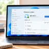 Windows 11でWindows Updateの進行状況を確認しているパソコン
